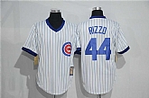 Chicago Cubs #44 Anthony Rizzo Mitchell And Ness White Strip Pullover Stitched Jersey,baseball caps,new era cap wholesale,wholesale hats