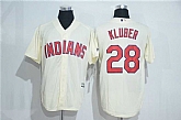 Cleveland Indians #28 Corey Kluber Cream New Cool Base Stitched Baseball Jersey,baseball caps,new era cap wholesale,wholesale hats