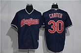 Cleveland Indians #30 Carter Navy Blue New Cool Base Stitched Baseball Jersey,baseball caps,new era cap wholesale,wholesale hats