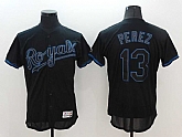 Kansas City Royals #13 Salvador Perez Black Fashion Flexbase Collection Stitched Jersey,baseball caps,new era cap wholesale,wholesale hats