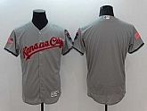 Kansas City Royals Blank Gray USA Independence Day 2016 Flexbase Collection Stitched Baseball Jersey,baseball caps,new era cap wholesale,wholesale hats
