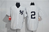 New York Yankees #2 Derek Jeter Mitchell And Ness White Strip Stitched Baseball Jersey,baseball caps,new era cap wholesale,wholesale hats