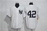 New York Yankees #42 Mariano Rivera Mitchell And Ness White Strip Stitched Baseball Jersey,baseball caps,new era cap wholesale,wholesale hats