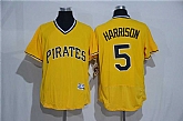 Pittsburgh Pirates #5 Josh Harrison Yellow 2016 Flexbase Collection Stitched Pullover Jersey,baseball caps,new era cap wholesale,wholesale hats