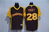 San Francisco Giants #28 Buster Posey Brown 2016 All Star National League Stitched Jersey,baseball caps,new era cap wholesale,wholesale hats