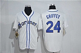 Seattle Mariners #24 Ken Griffey Mitchell And Ness Cream Stitched Baseball Jersey,baseball caps,new era cap wholesale,wholesale hats