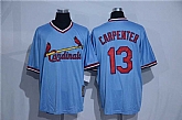 St. Louis Cardinals #13 Matt Carpenter Mitchell And Ness Blue Stitched Pullover Jersey,baseball caps,new era cap wholesale,wholesale hats