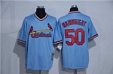 St. Louis Cardinals #50 Adam Wainwright Mitchell And Ness Blue Stitched Pullover Jersey,baseball caps,new era cap wholesale,wholesale hats