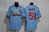St. Louis Cardinals #51 Willie McGee Mitchell And Ness Blue Stitched Pullover Jersey,baseball caps,new era cap wholesale,wholesale hats