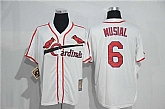 St. Louis Cardinals #6 Stan Musial Mitchell And Ness Cream Stitched Jersey,baseball caps,new era cap wholesale,wholesale hats