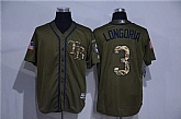Tampa Bay Rays #3 Evan Longoria Green Salute to Service Stitched Baseball Jersey,baseball caps,new era cap wholesale,wholesale hats