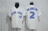 Toronto Blue Jays #2 Troy Tulowitzki Mitchell And Ness White New Cool Base Stitched Jersey,baseball caps,new era cap wholesale,wholesale hats