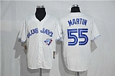 Toronto Blue Jays #55 Russell Martin Mitchell And Ness White New Cool Base Stitched Jersey,baseball caps,new era cap wholesale,wholesale hats
