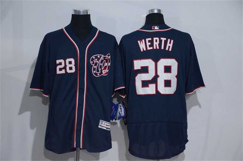 Washington Nationals #28 Jayson Werth Navy Blue 2016 Flexbase Collection Stitched Baseball Jersey