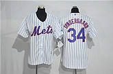 Women New York Mets #34 Noah Syndergaard White Pinstripe New Cool Base Stitched Jersey,baseball caps,new era cap wholesale,wholesale hats