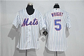 Women New York Mets #5 David Wright White Pinstripe New Cool Base Stitched Jersey,baseball caps,new era cap wholesale,wholesale hats
