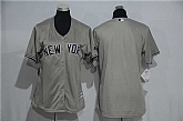 Women New York Yankees Blank Gray New Cool Base Stitched Baseball Jersey,baseball caps,new era cap wholesale,wholesale hats