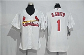 Women St. Louis Cardinals #1 Ozzie Smith White New Cool Base Stitched Jersey,baseball caps,new era cap wholesale,wholesale hats