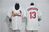 Women St. Louis Cardinals #13 Matt Carpenter White New Cool Base Stitched Jersey,baseball caps,new era cap wholesale,wholesale hats