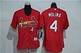 Women St. Louis Cardinals #4 Yadier Molina Red 2016 Flexbase Collection Signature Edition Jersey,baseball caps,new era cap wholesale,wholesale hats