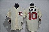 Chicago Cubs #10 Ron Santo Mitchell And Ness Cream Stitched Baseball Jersey,baseball caps,new era cap wholesale,wholesale hats