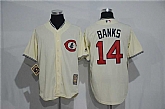 Chicago Cubs #14 Ernie Banks Mitchell And Ness Cream Stitched Baseball Jersey,baseball caps,new era cap wholesale,wholesale hats