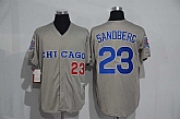 Chicago Cubs #23 Ryne Sandberg Mitchell And Ness Gray Stitched Baseball Jersey,baseball caps,new era cap wholesale,wholesale hats
