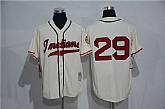 Cleveland Indians #29 Satchel Paige (No Name) Mitchell And Ness Cream Stitched Baseball Jersey,baseball caps,new era cap wholesale,wholesale hats