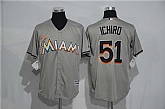 Miami Marlins #51 Ichiro Suzuki Gray New Cool Base Stitched Baseball Jersey,baseball caps,new era cap wholesale,wholesale hats