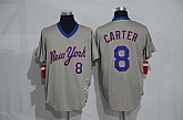 New York Mets #8 Carter Mitchell And Ness Light Gray Stitched Pullover Jersey,baseball caps,new era cap wholesale,wholesale hats