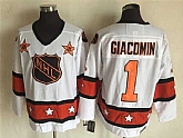 New York Rangers #1 Eddie Giacomin White-Orange All Star CCM Throwback Stitched NHL Jersey,baseball caps,new era cap wholesale,wholesale hats