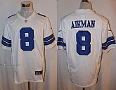 Nike Dallas Cowboys #8 Troy Aikman White Team Color Stitched Game Jersey,baseball caps,new era cap wholesale,wholesale hats