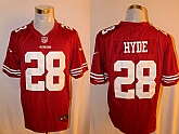 Nike San Francisco 49ers #28 Carlos Hyde Red Team Color Stitched Game Jersey,baseball caps,new era cap wholesale,wholesale hats