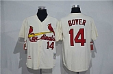 St. Louis Cardinals #14 Boyer Mitchell And Ness Cream Stitched Baseball Jersey,baseball caps,new era cap wholesale,wholesale hats