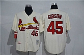 St. Louis Cardinals #45 Bob Gibson Mitchell And Ness Cream Stitched Baseball Jersey,baseball caps,new era cap wholesale,wholesale hats