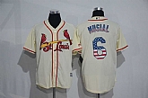 St. Louis Cardinals #6 Stan Musial Cream USA Flag Fashion Stitched Baseball Jersey,baseball caps,new era cap wholesale,wholesale hats