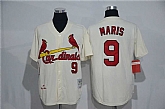 St. Louis Cardinals #9 Roger Maris Mitchell And Ness Cream Stitched Baseball Jersey,baseball caps,new era cap wholesale,wholesale hats