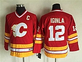 Youth Calgary Flames #12 Jarome Iginla Red-Yellow CCM Throwback Stitched NHL Jersey,baseball caps,new era cap wholesale,wholesale hats