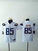 Youth Nike San Diego Chargers #85 Antonio Gates White Team Color Stitched Game Jersey