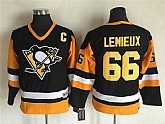 Youth Pittsburgh Penguins #66 Mario Lemieux Black CCM Throwback Stitched NHL Jersey,baseball caps,new era cap wholesale,wholesale hats