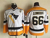 Youth Pittsburgh Penguins #66 Mario Lemieux White-Yellow CCM Throwback Stitched NHL Jersey,baseball caps,new era cap wholesale,wholesale hats