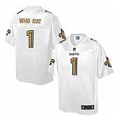 Printed New Orleans Saints #1 Who Dat White Men's NFL Pro Line Fashion Game Jersey,baseball caps,new era cap wholesale,wholesale hats