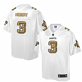 Printed New Orleans Saints #3 Bobby Hebert White Men's NFL Pro Line Fashion Game Jersey