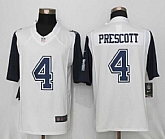 Nike Limited Dallas Cowboys #4 Prescott White Men's Stitched Rush Jersey,baseball caps,new era cap wholesale,wholesale hats