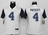 Women Limited Nike Dallas Cowboys #4 Prescott White Team Color Stitched Rush Jersey,baseball caps,new era cap wholesale,wholesale hats