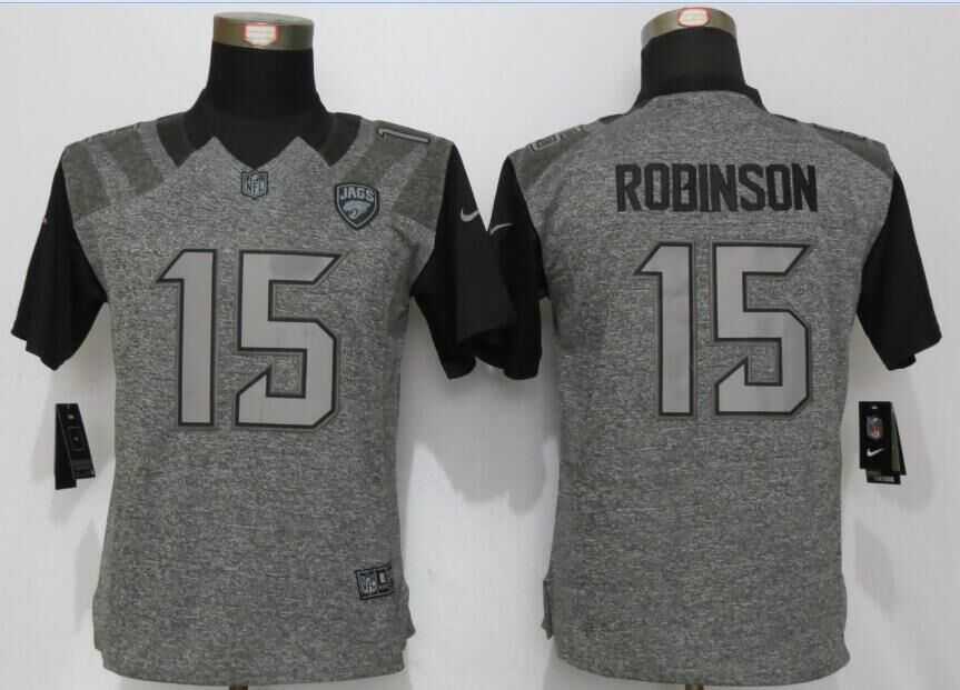 Women Limited Nike Jacksonville Jaguars #15 Roblnson Gray Stitched Gridiron Gray Jersey
