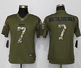 Women Limited Nike Pittsburgh Steelers #7 Roethlisberger Green Salute To Service Stitched Jersey,baseball caps,new era cap wholesale,wholesale hats