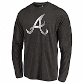 Men's Atlanta Braves Platinum Collection Long Sleeve Tri-Blend T-Shirt LanTian - Black,baseball caps,new era cap wholesale,wholesale hats