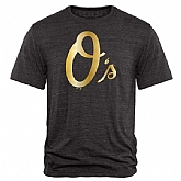Men's Baltimore Orioles Fanatics Apparel Gold Collection Tri-Blend T-Shirt LanTian - Black,baseball caps,new era cap wholesale,wholesale hats