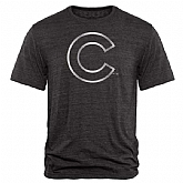 Men's Chicago Cubs Fanatics Apparel Platinum Collection Tri-Blend T-Shirt LanTian - Black,baseball caps,new era cap wholesale,wholesale hats
